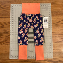 Load image into Gallery viewer, CLEARANCE 9mo-3T Peach Flowers Floral on Navy Maxaloones