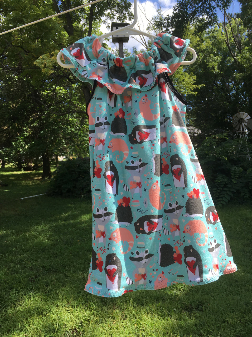 2-3T Cartoon Animal Hearts Dress