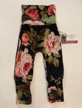 Load image into Gallery viewer, 9mo-3T Floral on Dark Navy Soft Double brushed polyester Maxaloones
