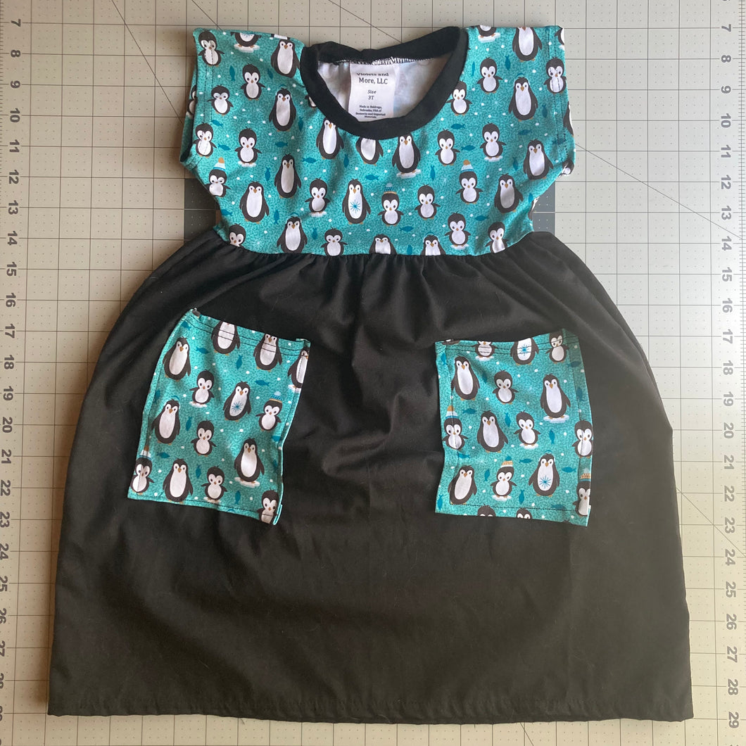 3T Penguin Winter Christmas Dolman Dress