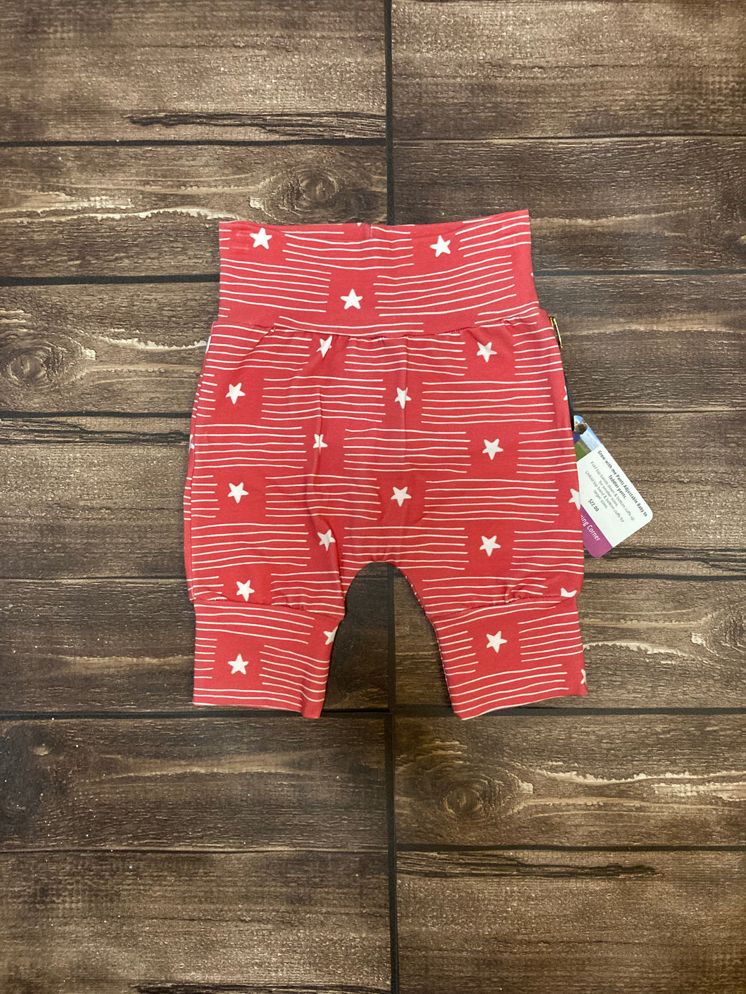 CLEARANCE 9mo-3T Red and White Striped Stars Maxaloones Shorts