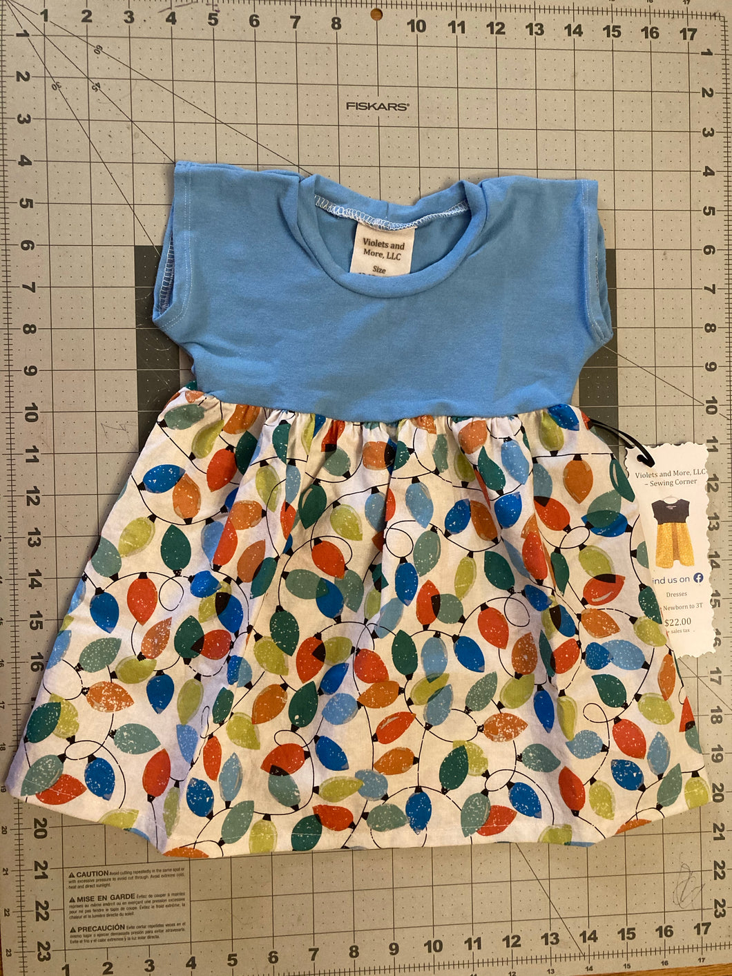 CLEARANCE 12-18 months Blue Christmas Lights Dress CLEARANCE 12-18 months Blue Christmas Lights Dress