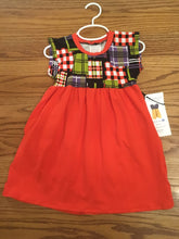 Load image into Gallery viewer, 3T Halloween Plaid Orange Dress
