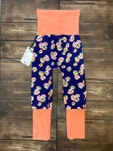 Load image into Gallery viewer, CLEARANCE 9mo-3T Peach Flowers Floral on Navy Maxaloones
